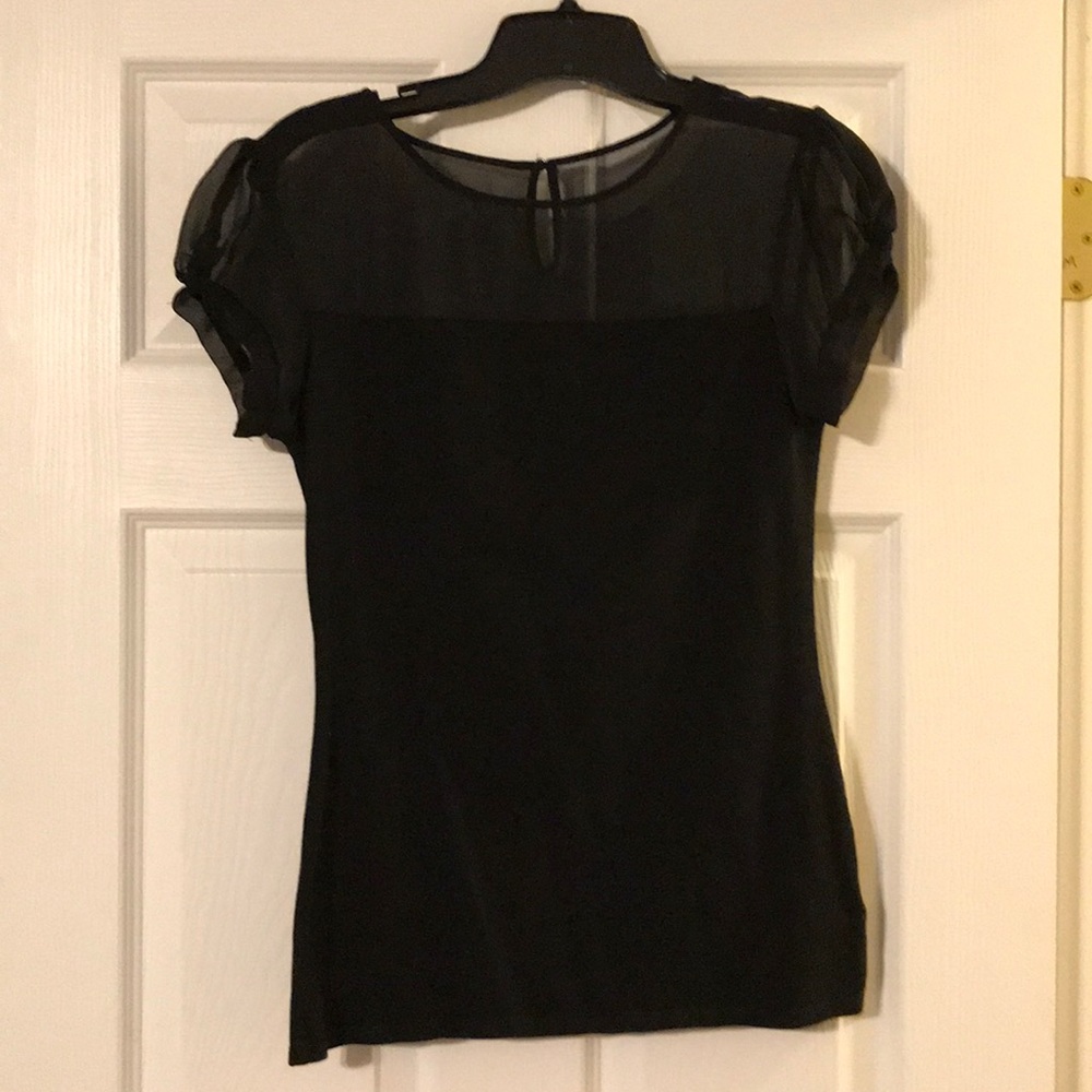 Express Black Mesh Tee